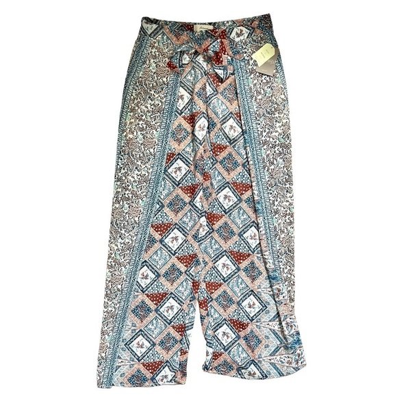 Nwt Anthropologie Elevenses Wide Leg Wrap Pants Floral Sheer Botanical Size 2 - Picture 2 of 8